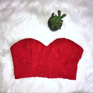 Sweet heart strapless crop top